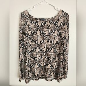 Mario Serrani Black and Tan Snake Print Top